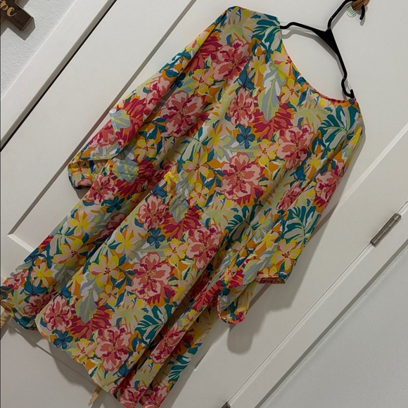 Floral Kimono with Tie Waist - Picture 5 of 5